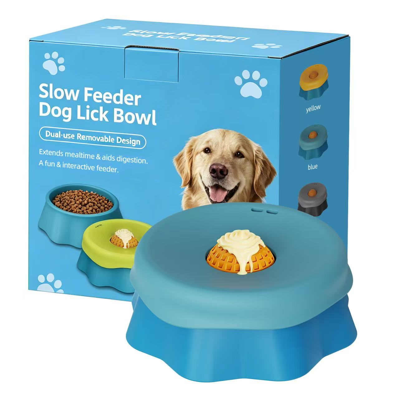 Multi purpose dog bowl,Dog Liquid Slow Feeder,Lick Bowl with Ball