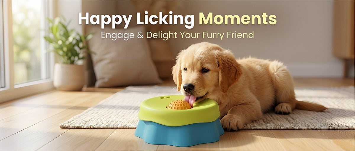 Multi purpose dog bowl,Dog Liquid Slow Feeder,Lick Bowl with Ball